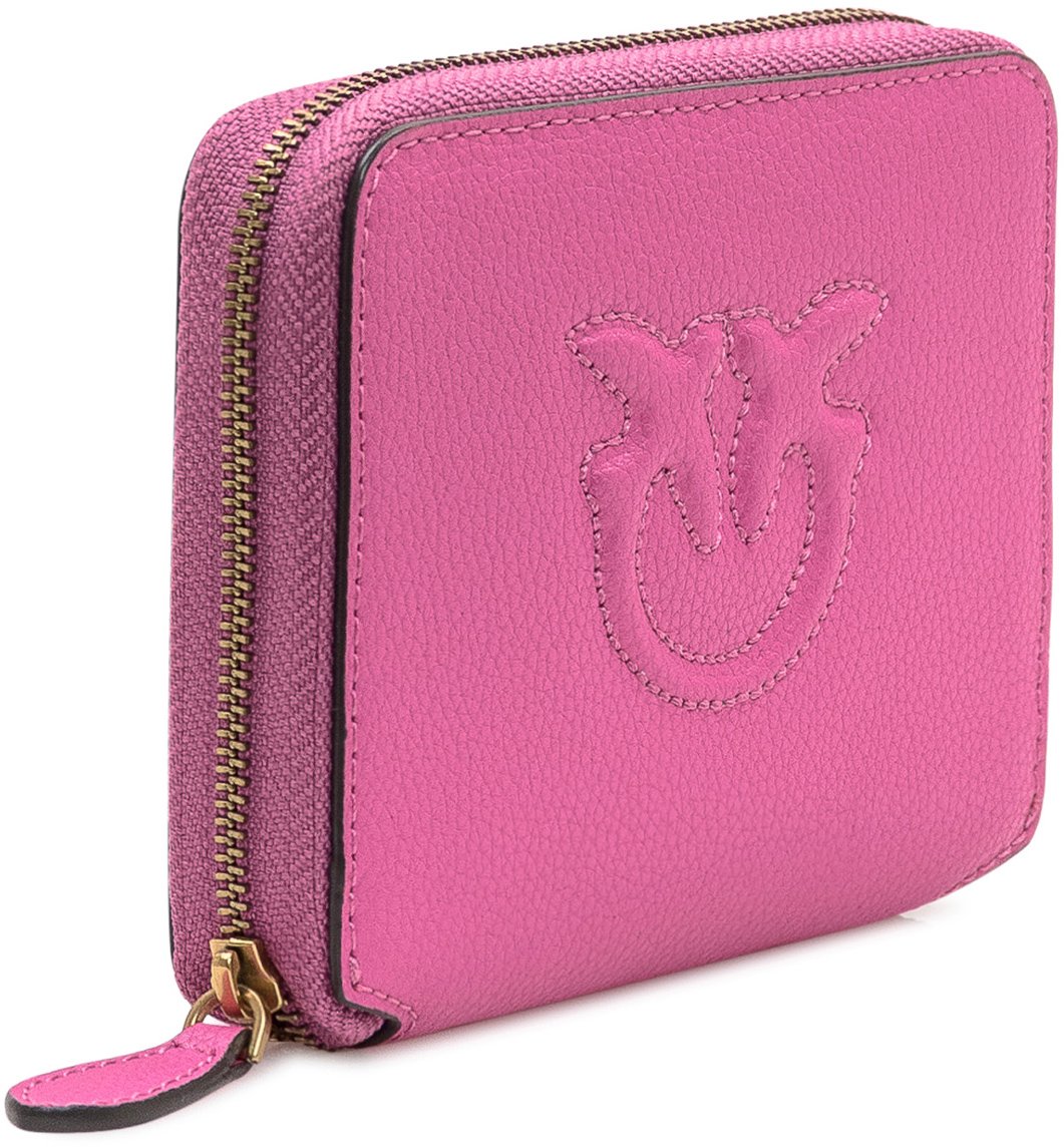 Pinko Pinko Portafoglio Taylor Zip Around in Pelle Roze