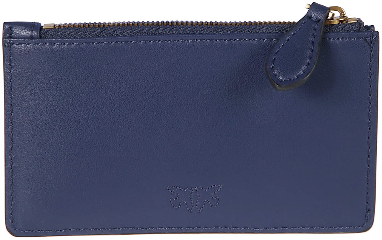 Pinko Airone Credit Card Holder Blue Blauw