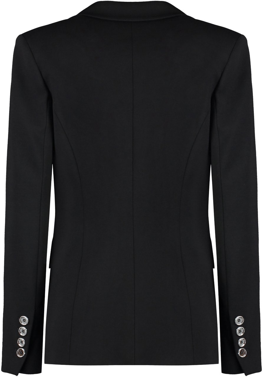 Pinko Signum single-breasted viscose blazer Zwart