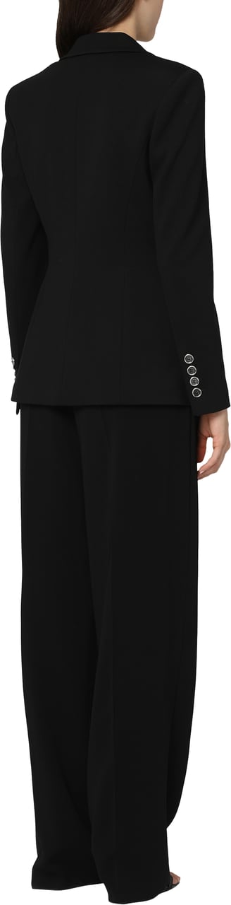 Pinko Signum single-breasted viscose blazer Zwart