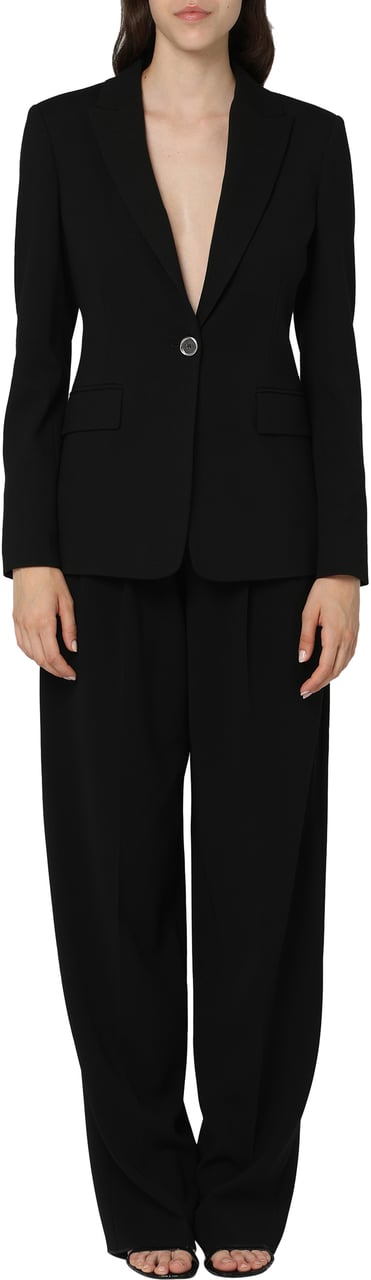 Pinko Signum single-breasted viscose blazer Zwart