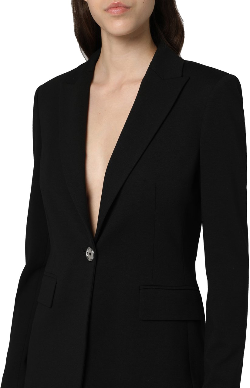 Pinko Signum single-breasted viscose blazer Zwart