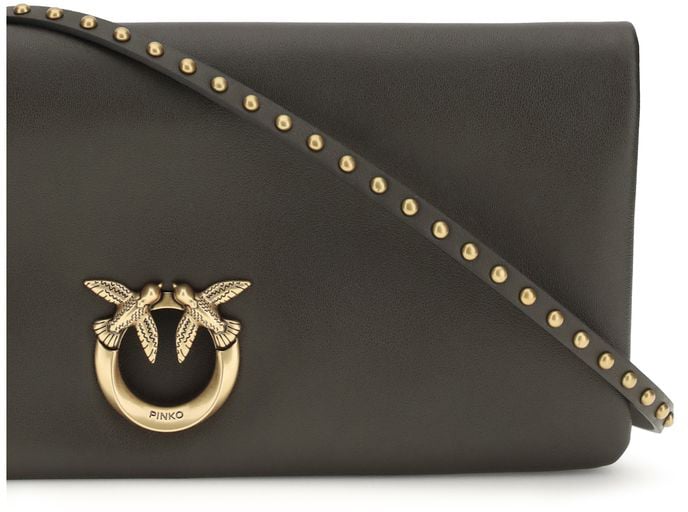 PINKO Bicolor Calf Leather Bos Taurus Clutch Bag Divers
