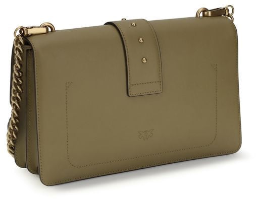 PINKO Bicolor Calf Leather Bos Taurus Shoulder Bag Divers