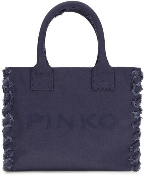 Pinko PINKO Blue Cotton Shoulder Bag Blauw