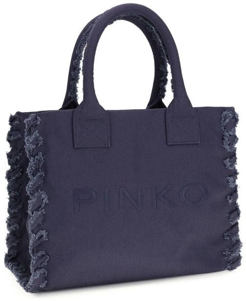 Pinko PINKO Blue Cotton Shoulder Bag Blauw