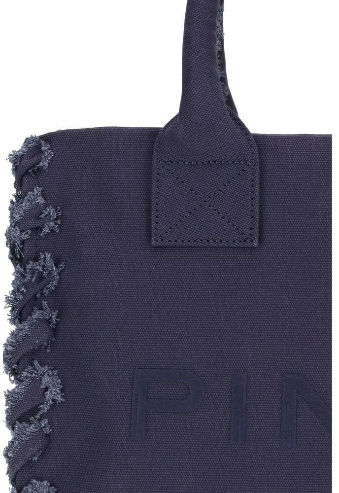 Pinko PINKO Blue Cotton Shoulder Bag Blauw