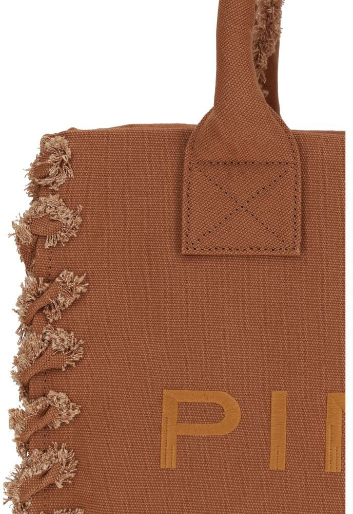 Pinko PINKO Brown Cotton Shoulder Bag Bruin