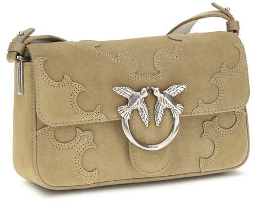 Pinko PINKO Beige Calf Leather Bos Taurus Shoulder Bag Beige
