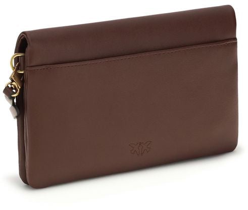 Pinko PINKO Purple Calf Leather Bos Taurus Shoulder Bag Paars