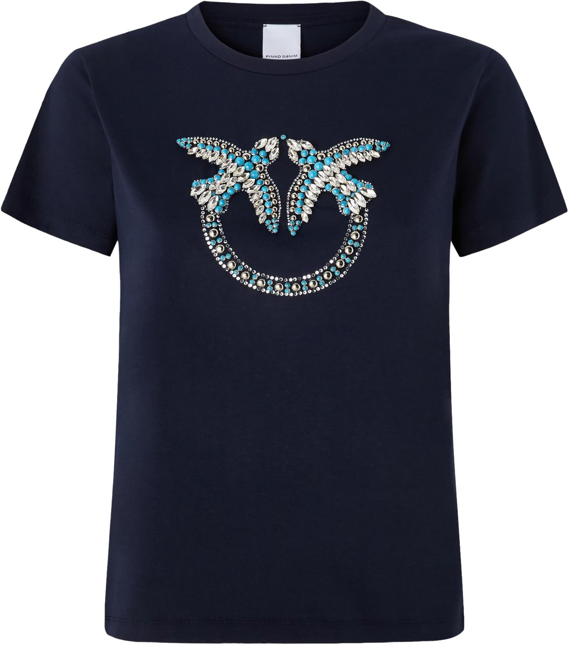 Pinko T-Shirts And Polos Blu Abisso Blauw