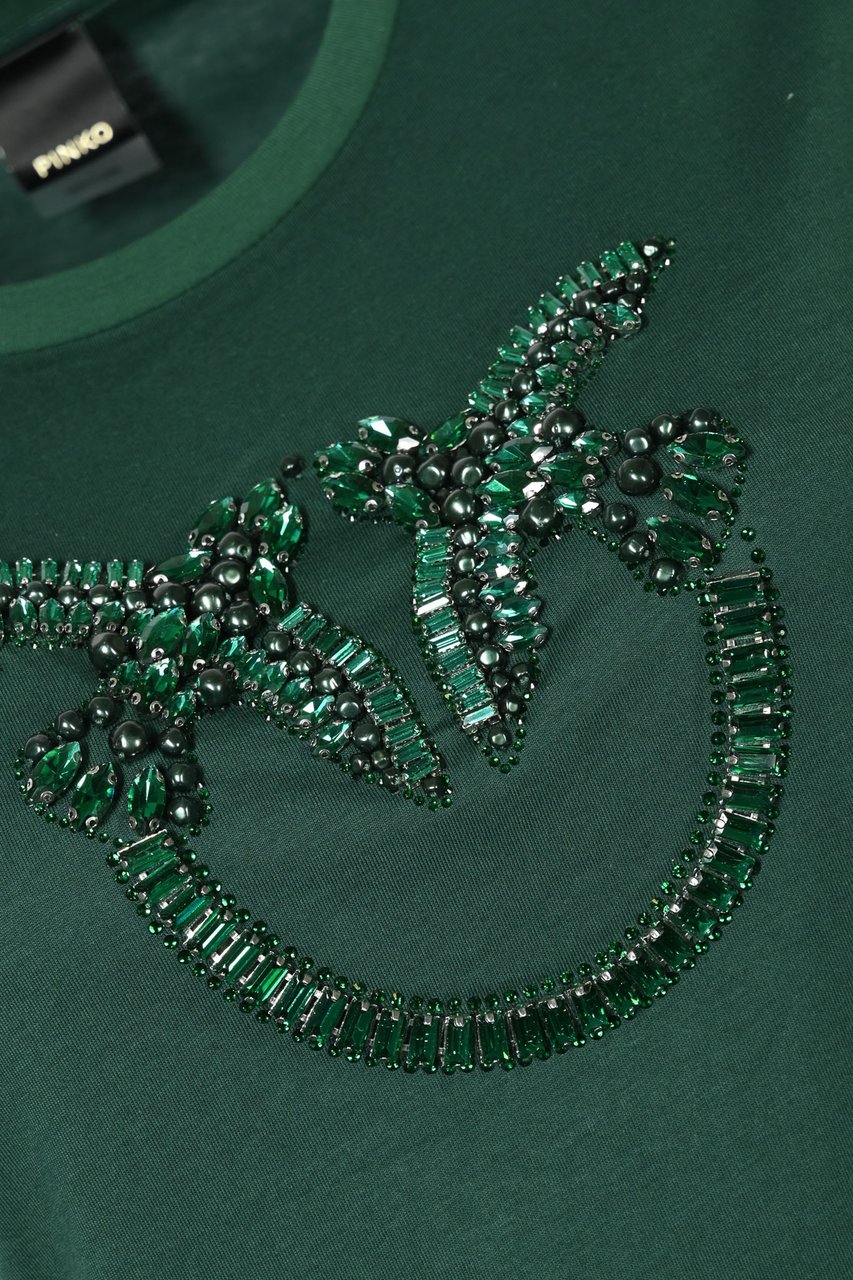 Pinko T-Shirts And Polos Verde Vena Groen