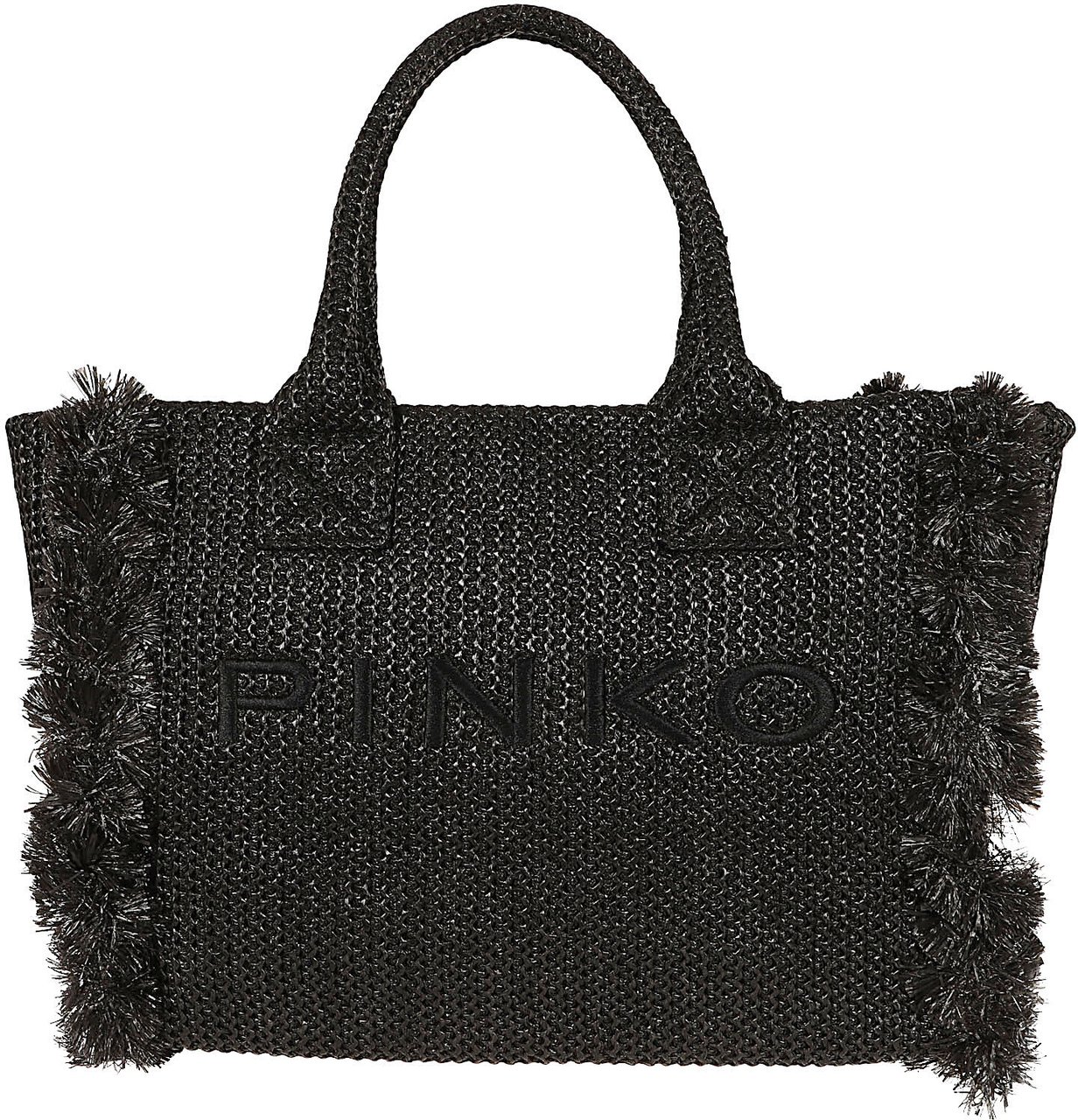 PINKO BEACH SHOPPER RAFIA Zwart