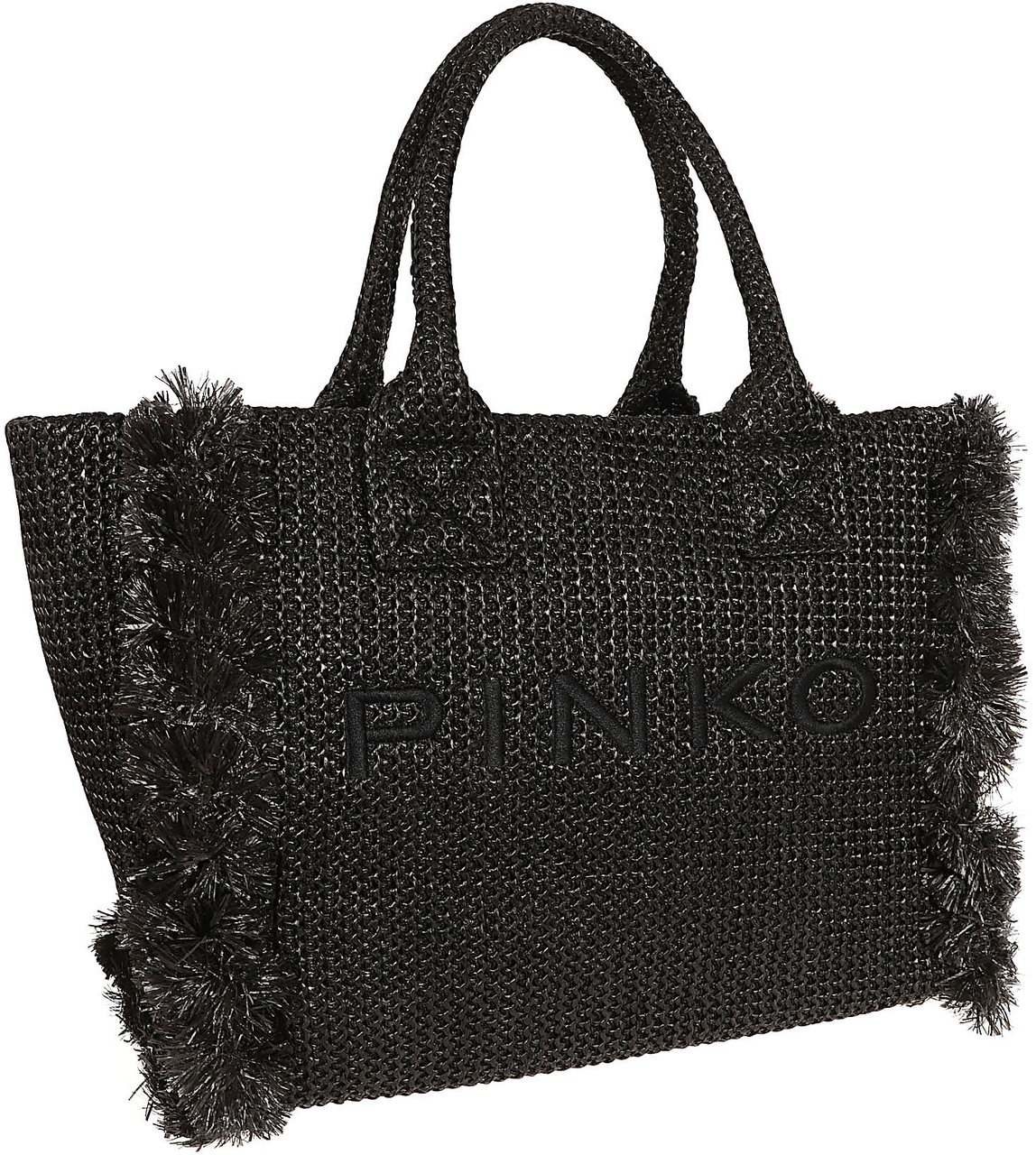 PINKO BEACH SHOPPER RAFIA Zwart