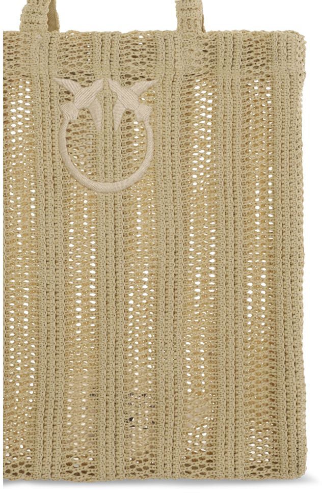 Pinko PINKO Beige Raffia Shoulder Bag Beige