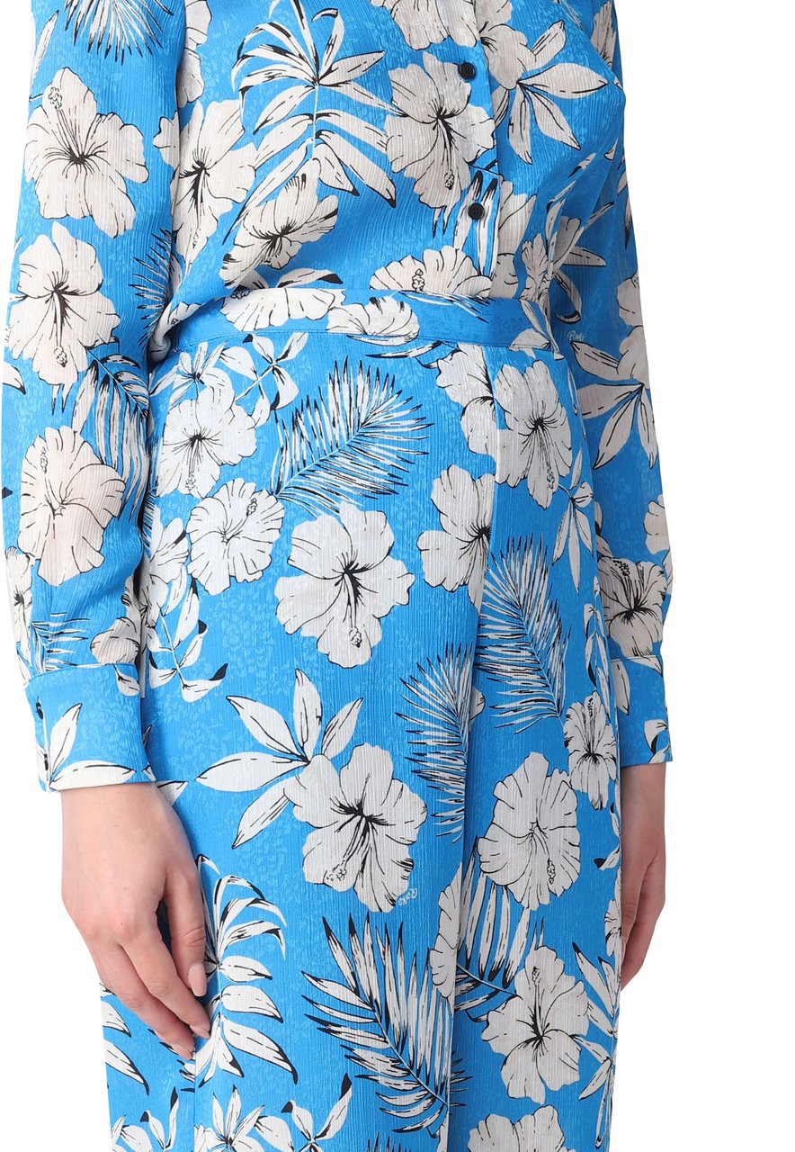 Pinko Trousers Light Blue Blauw
