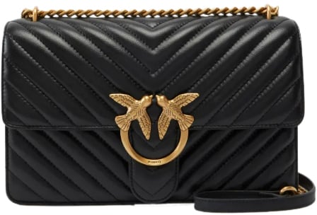 Pinko Love One Classic Dc Nero-Antique Gold Zwart