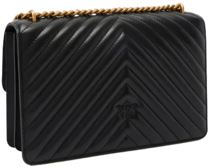 Pinko Love One Classic Dc Nero-Antique Gold Zwart