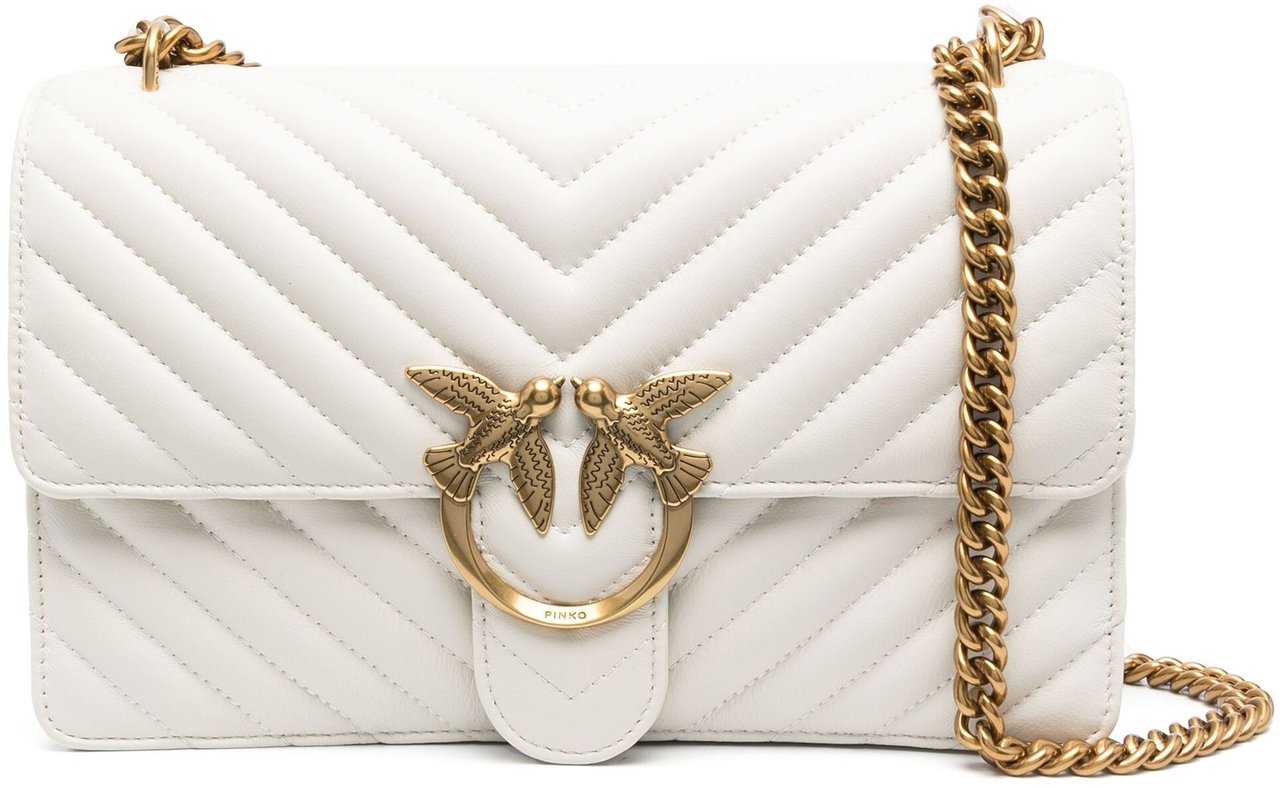 Pinko Bags Bianco Setaantique Gold Goud