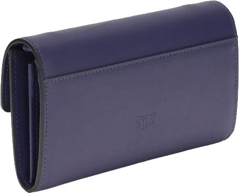 PINKO Blue Calf Leather Bos Taurus Wallet Blauw
