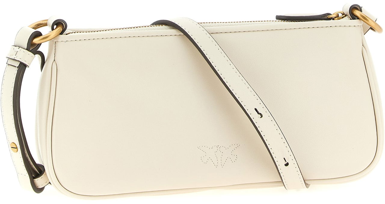 PINKO White Goatskin Crossbody Bag Wit