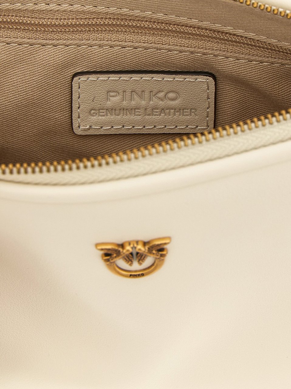 PINKO White Goatskin Crossbody Bag Wit