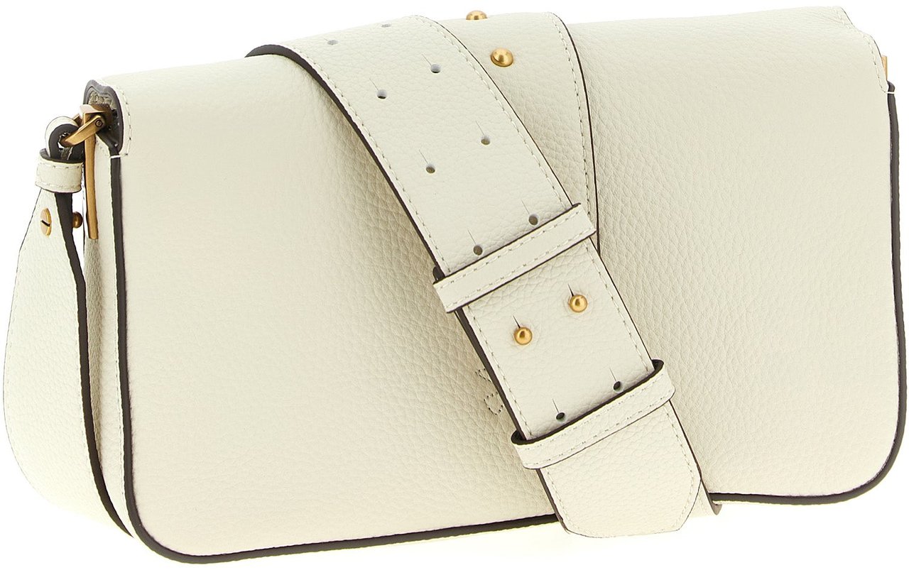 PINKO White Goatskin Crossbody Bag Wit