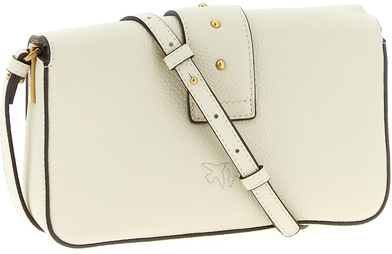 PINKO White Goatskin Crossbody Bag Wit