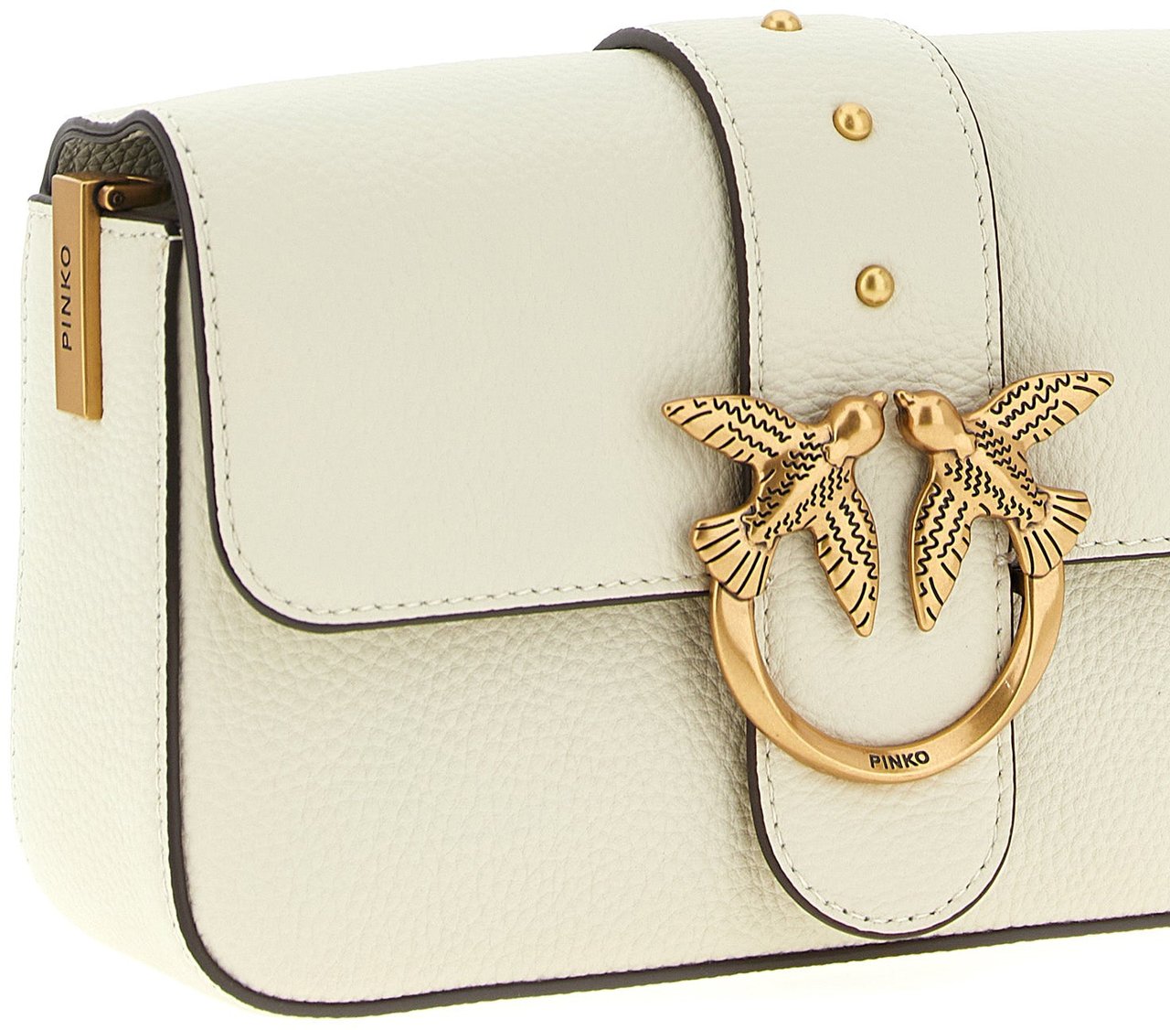 PINKO White Goatskin Crossbody Bag Wit
