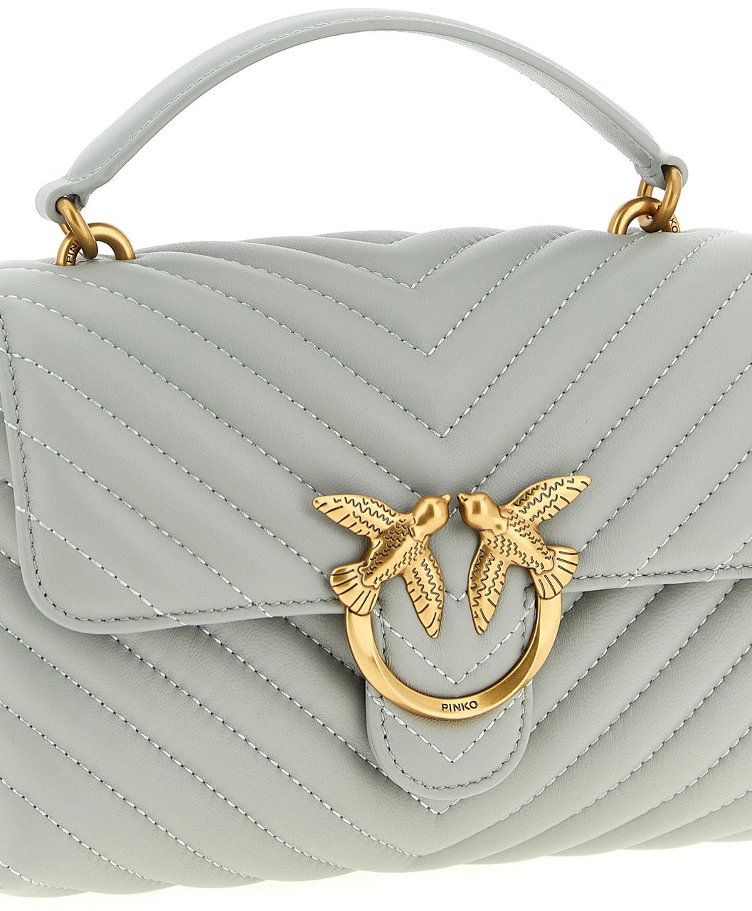 PINKO Gray Lambskin Handbag Grijs