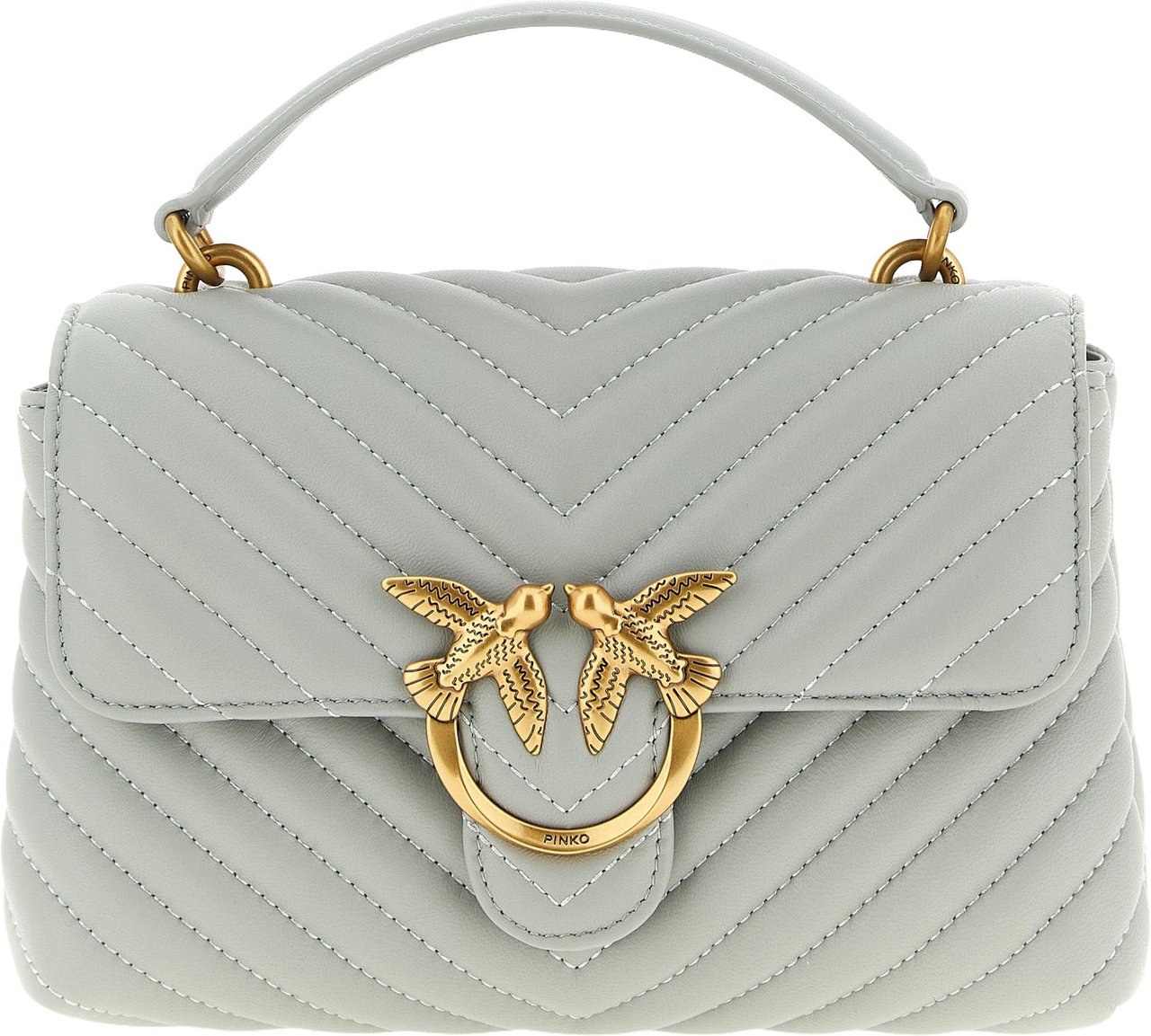 PINKO Gray Lambskin Handbag Grijs