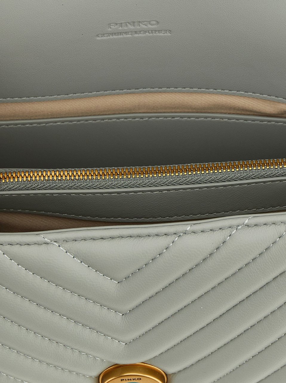 PINKO Gray Lambskin Handbag Grijs