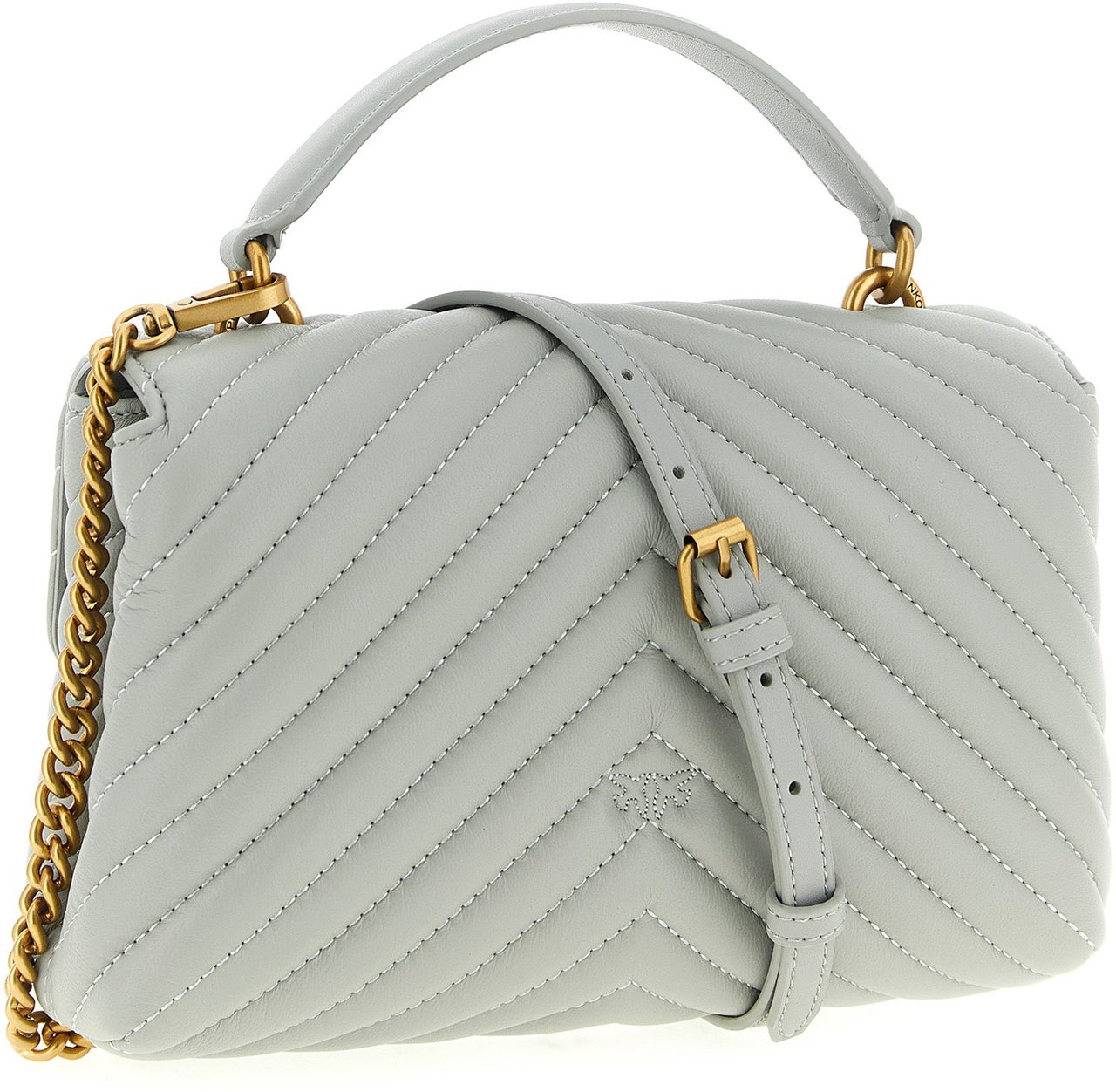 PINKO Gray Lambskin Handbag Grijs
