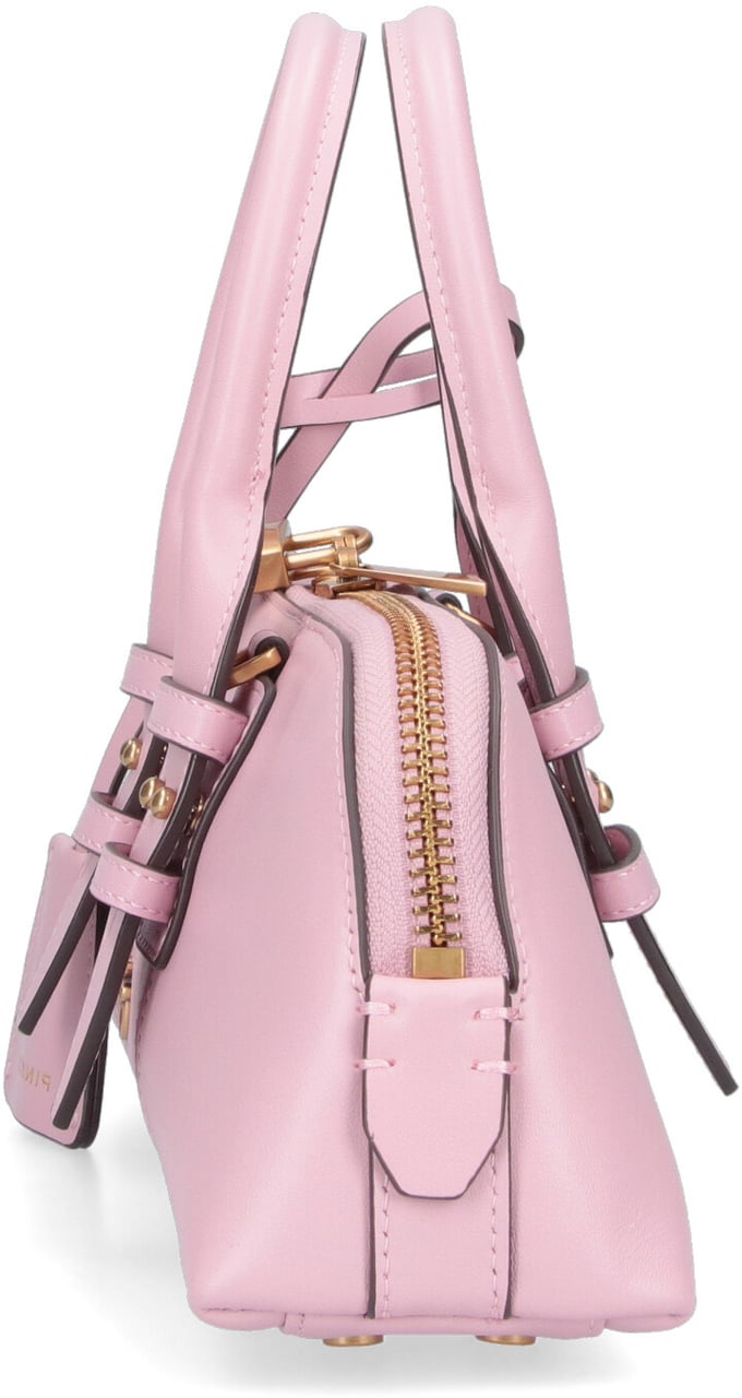 Pinko Structured Pink Handbag With Detachable Shoulder Strap Roze