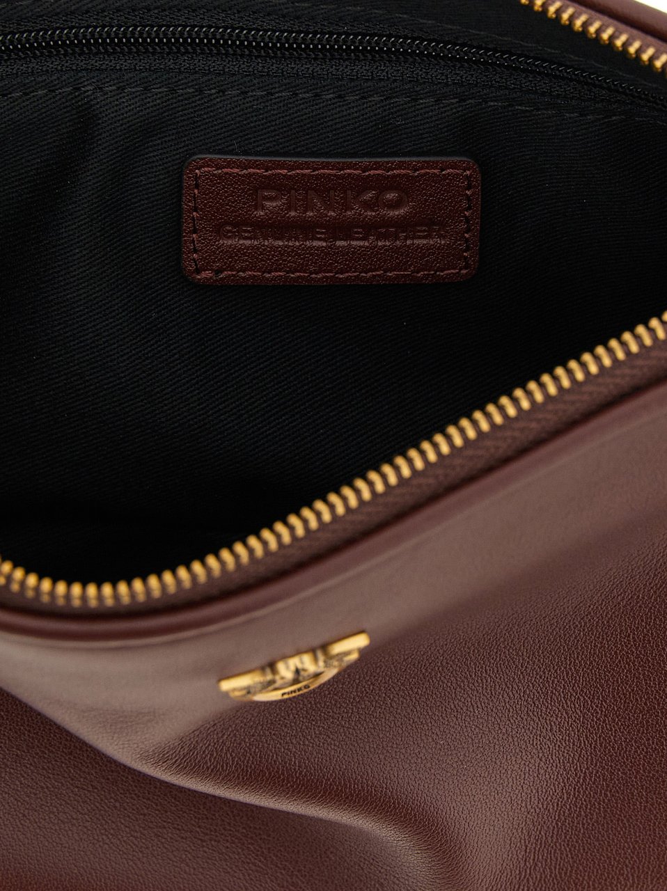 PINKO Bordeaux Cowhide Crossbody Bag Maroon
