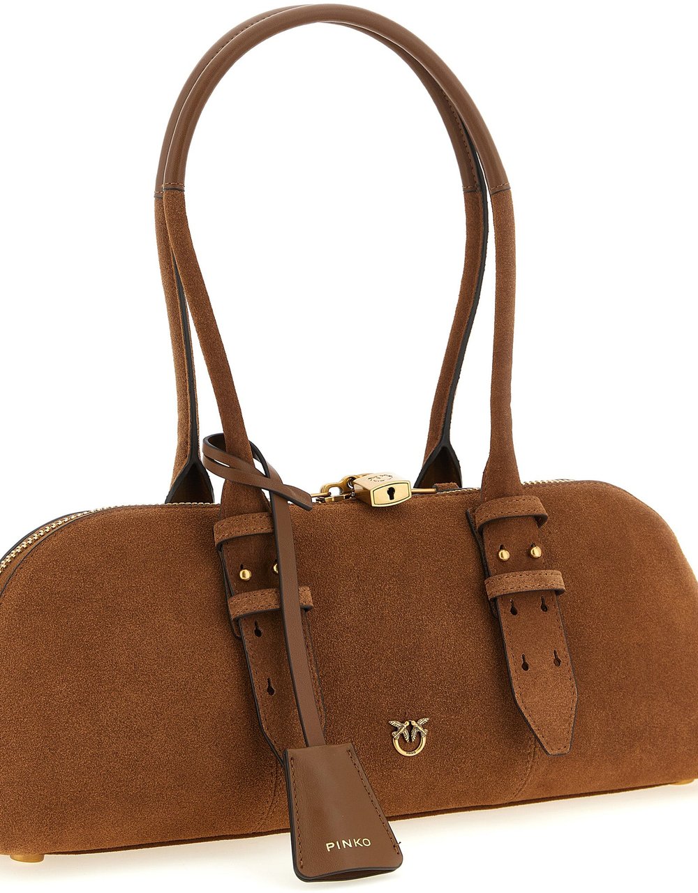 PINKO Brown Cowhide Shoulder Bag Bruin