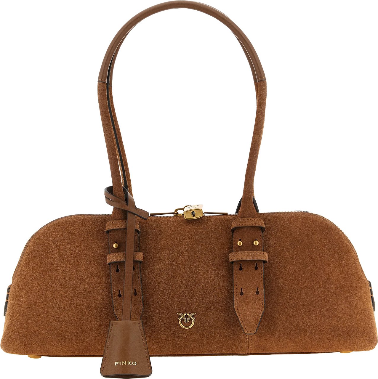 PINKO Brown Cowhide Shoulder Bag Bruin