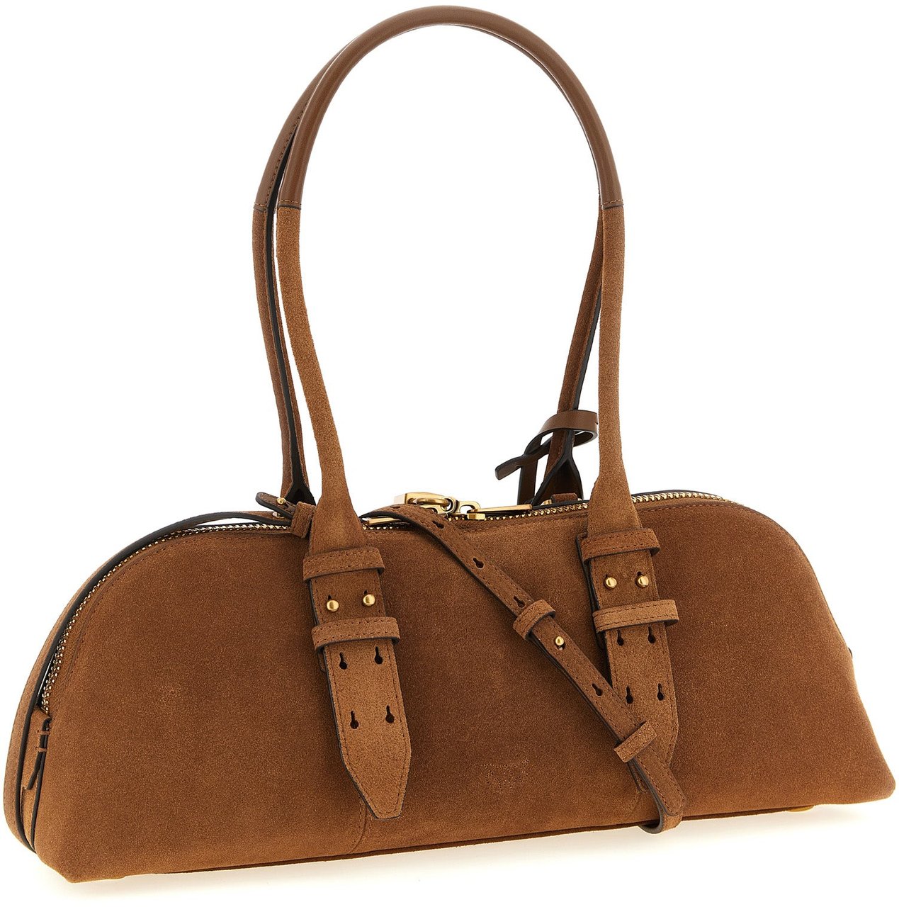 PINKO Brown Cowhide Shoulder Bag Bruin