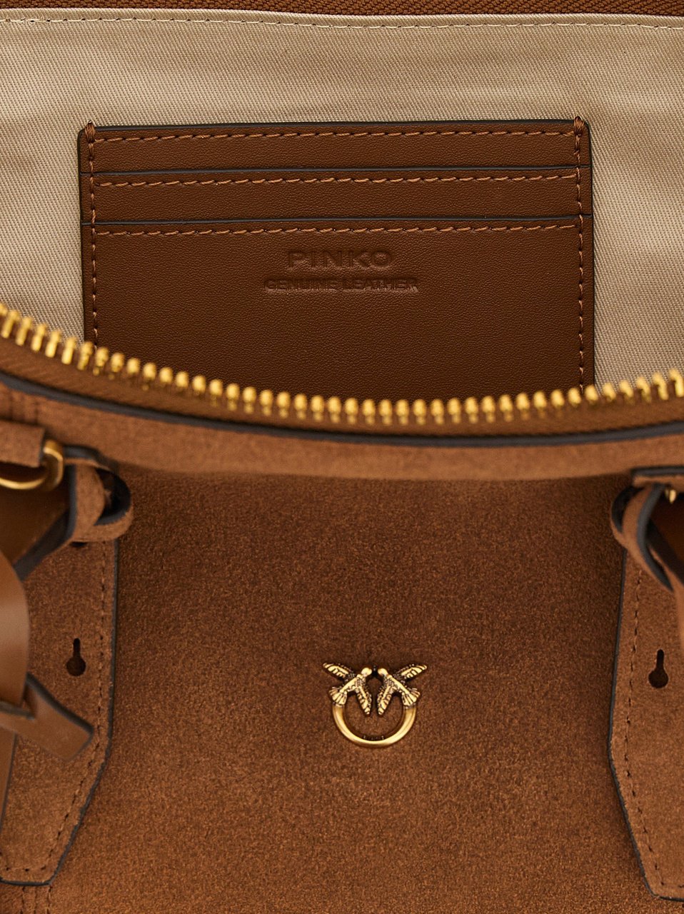 PINKO Brown Cowhide Shoulder Bag Bruin