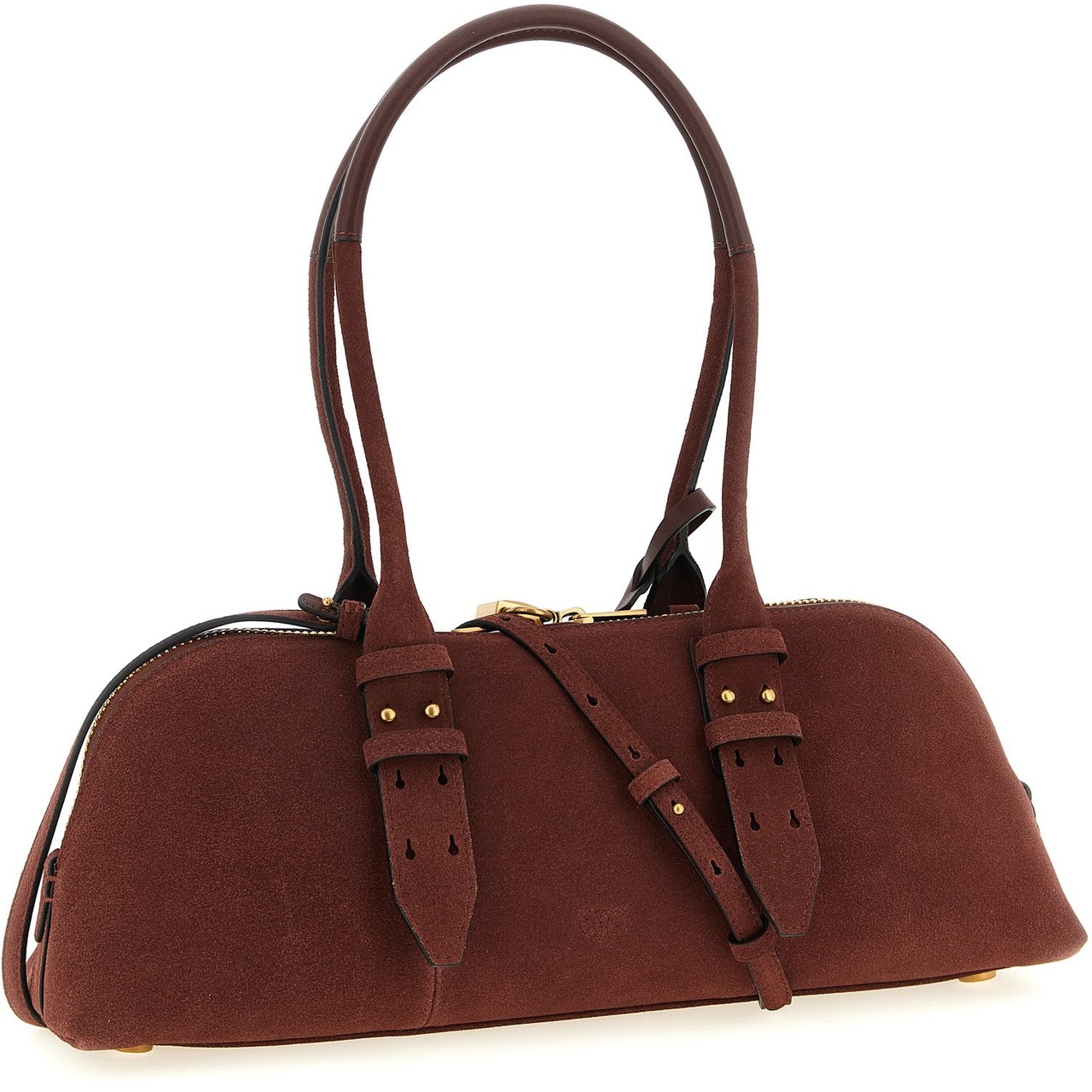 PINKO Bordeaux Cowhide Shoulder Bag Maroon