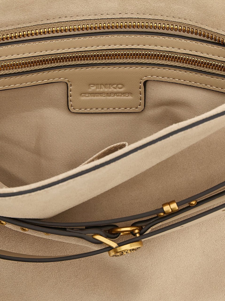 PINKO Beige Cowhide Shoulder Bag Beige