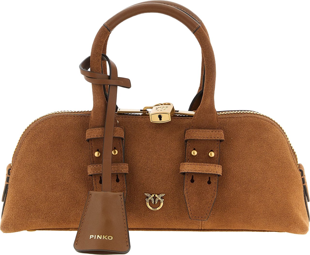 PINKO Brown Cowhide Shoulder Bag Bruin