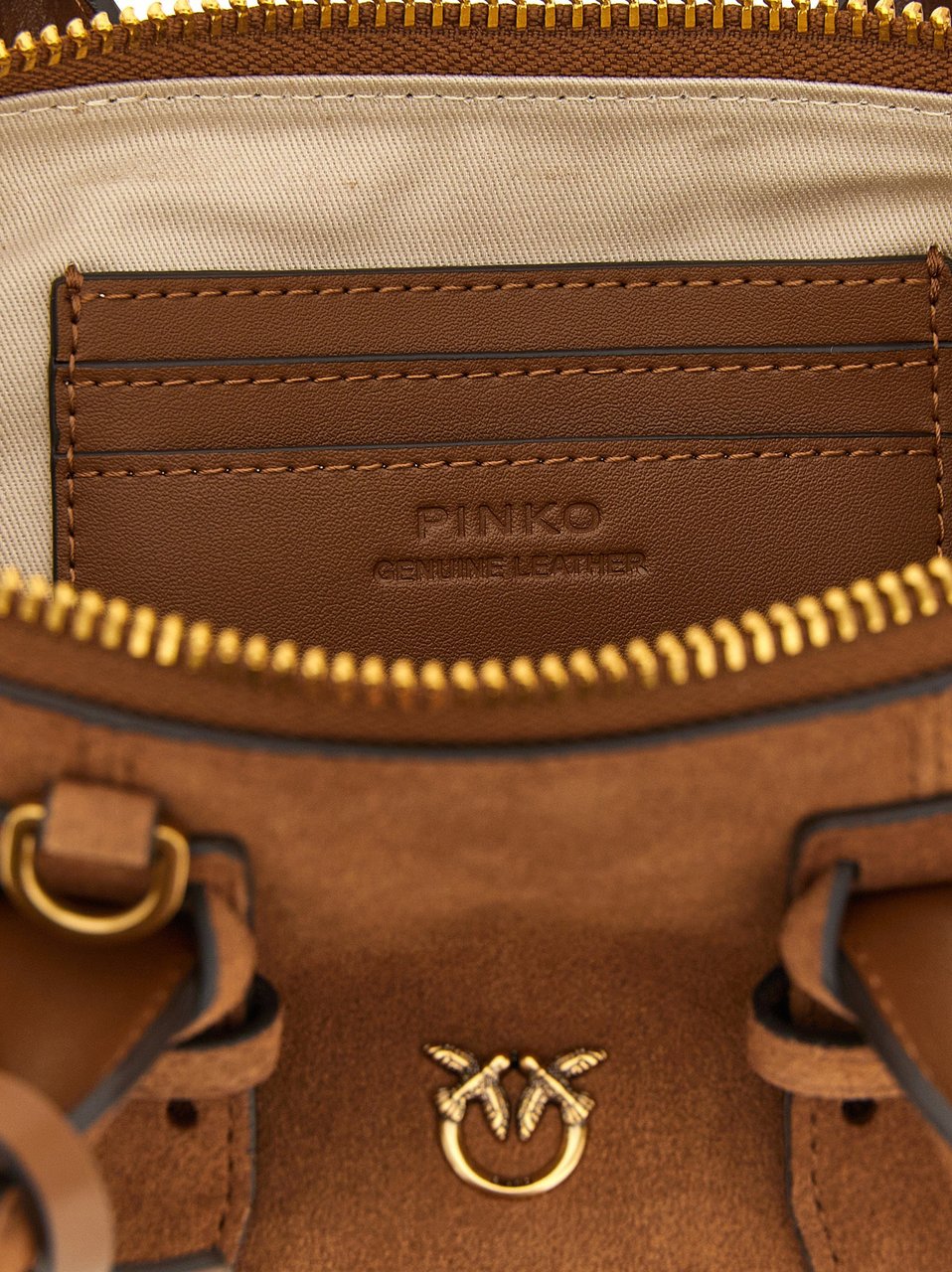 PINKO Brown Cowhide Shoulder Bag Bruin