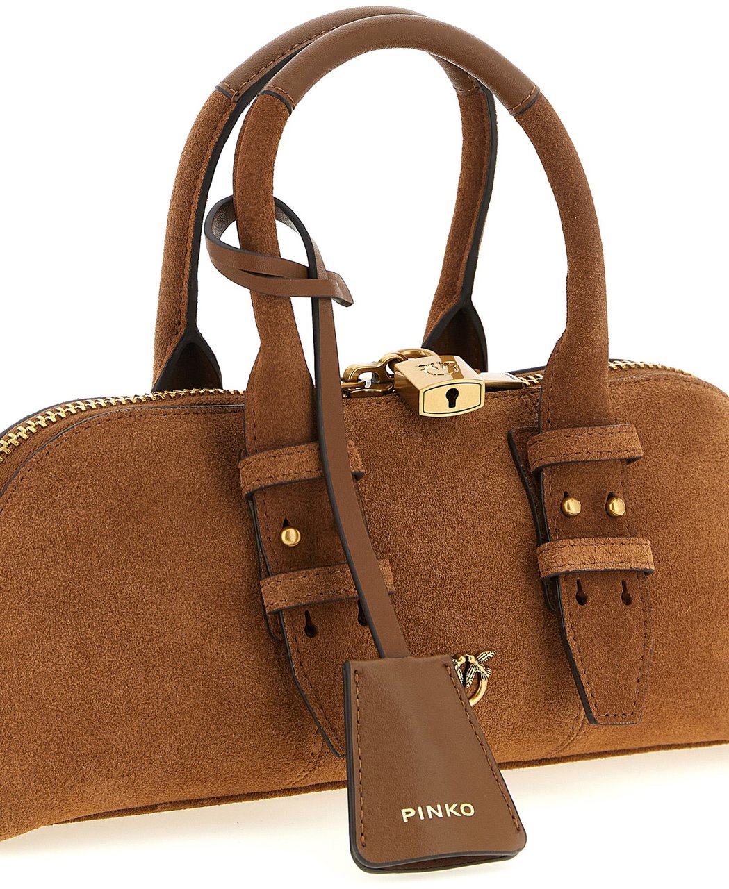 PINKO Brown Cowhide Shoulder Bag Bruin