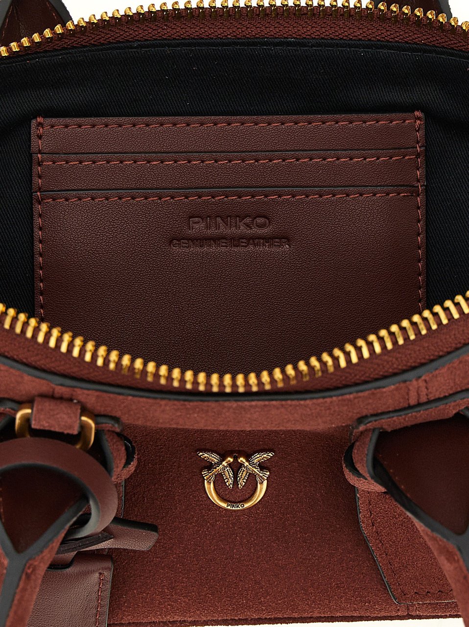 PINKO Bordeaux Cowhide Shoulder Bag Maroon