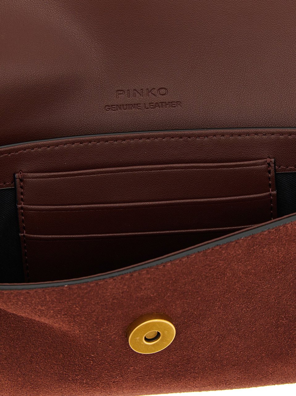 PINKO Bordeaux Cowhide Shoulder Bag Maroon