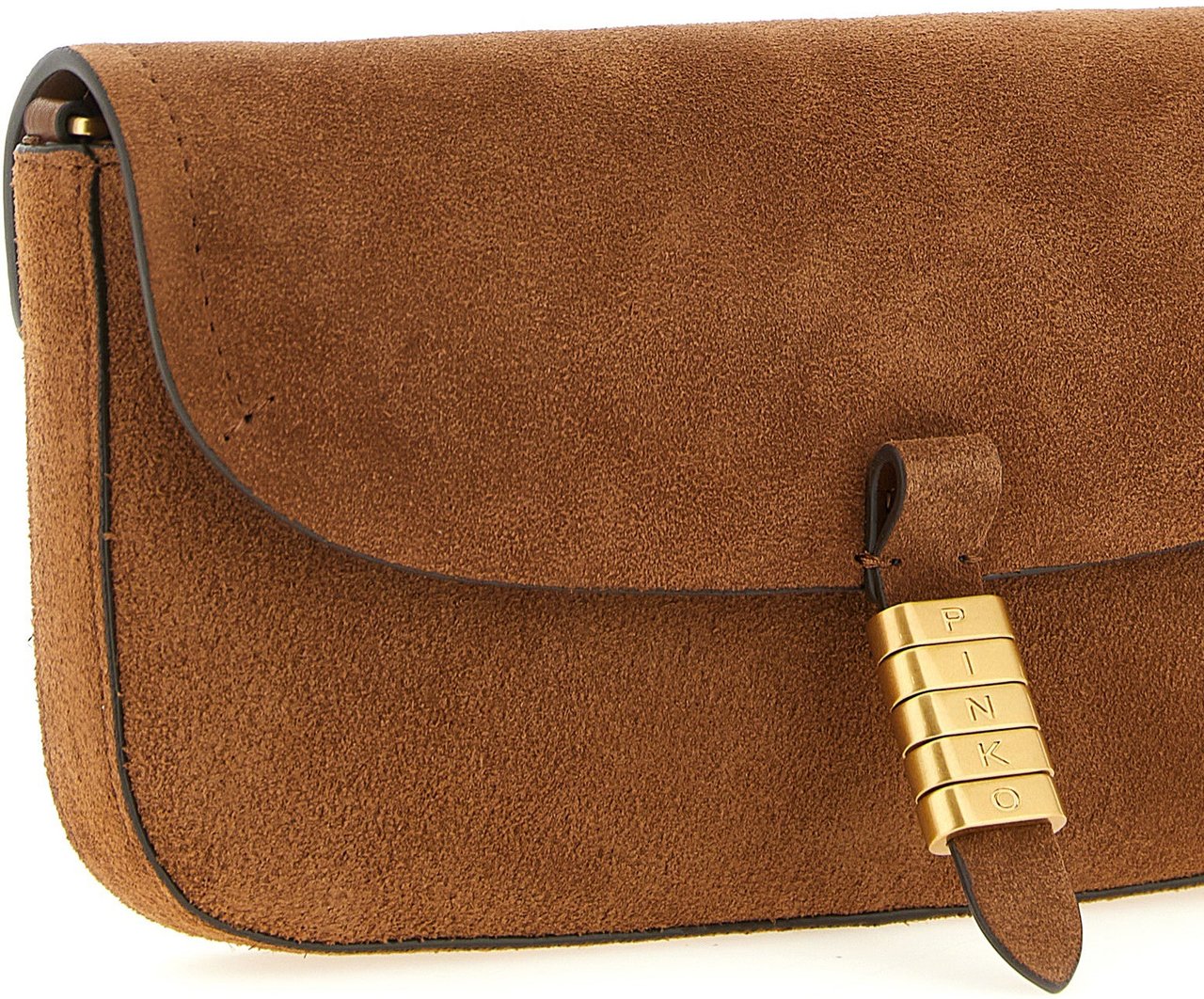 PINKO Brown Cowhide Shoulder Bag Bruin