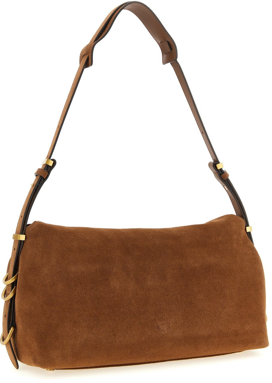 PINKO Brown Cowhide Shoulder Bag Bruin