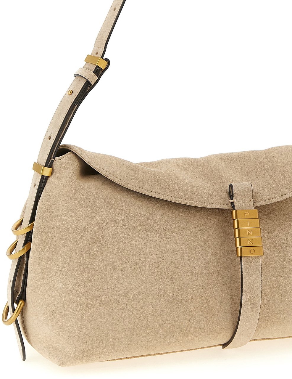 PINKO Beige Cowhide Shoulder Bag Beige