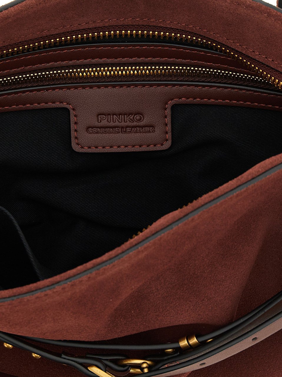 PINKO Bordeaux Cowhide Shoulder Bag Maroon